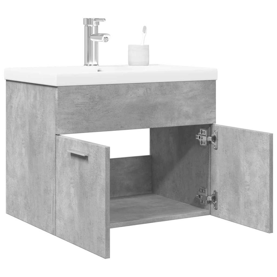 Mueble de baño con lavabo integrado gris