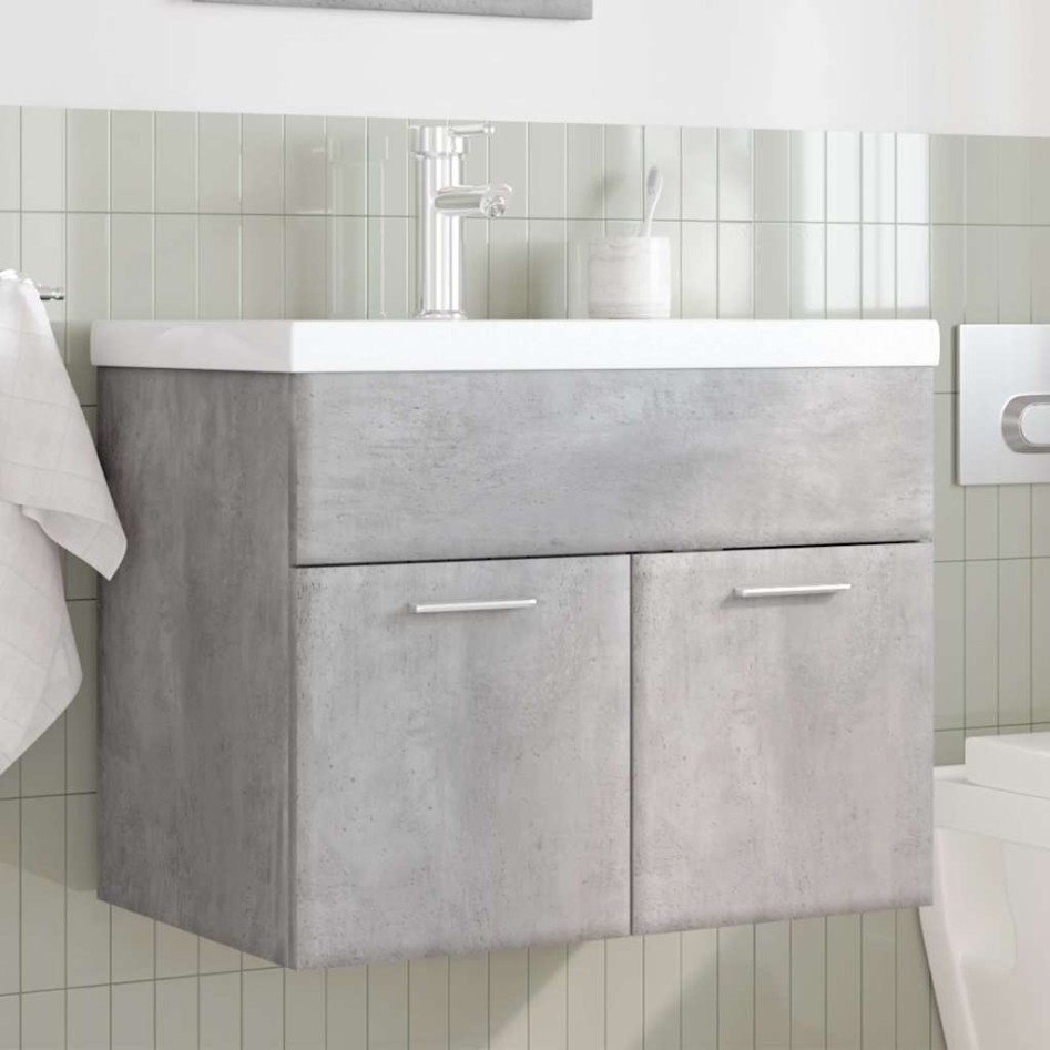 Mueble de baño con lavabo integrado gris