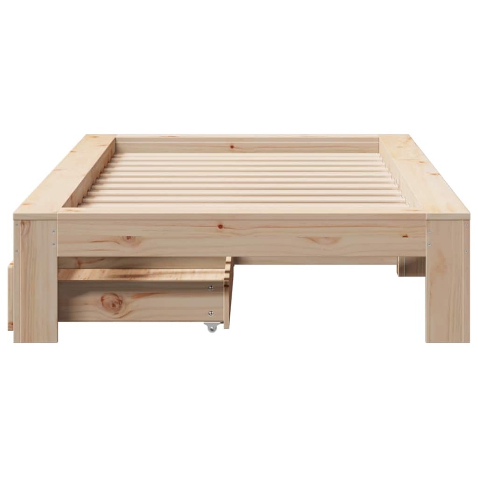 Estructura de cama sin colchón madera maciza de pino 90x190