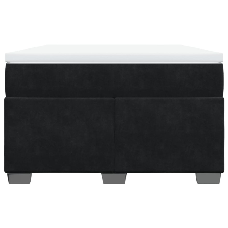 Cama box spring con colchón terciopelo negro 120x200