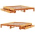 Cama sin colchón madera maciza de pino marrón cera 200x200