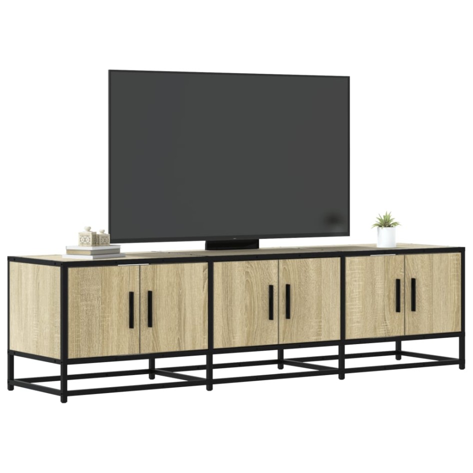 Mueble TV metal y madera ingeniería roble Sonoma 150x35x41