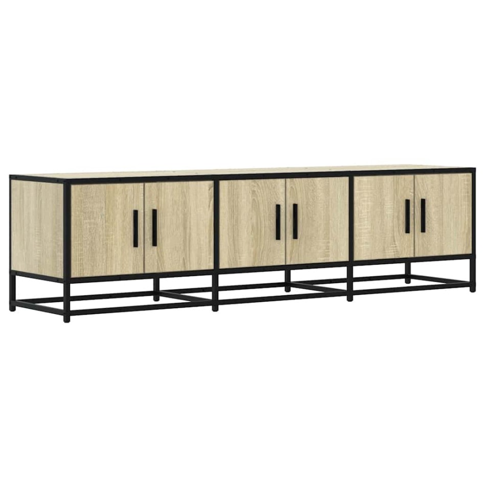 Mueble TV metal y madera ingeniería roble Sonoma 150x35x41