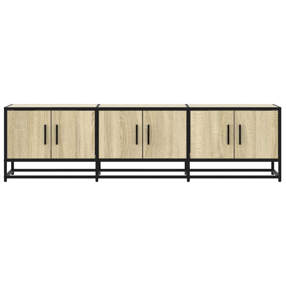 Mueble TV metal y madera ingeniería roble Sonoma 150x35x41