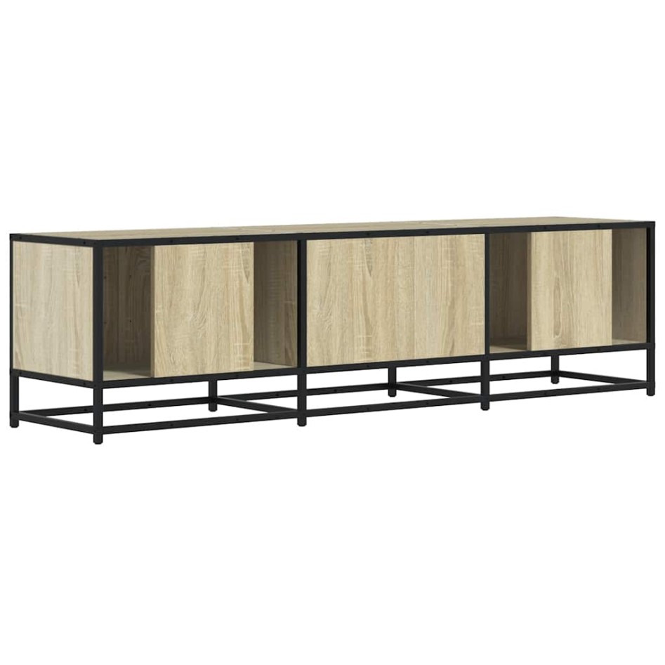 Mueble TV metal y madera ingeniería roble Sonoma 150x35x41