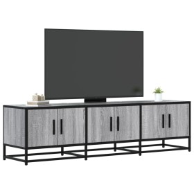 Mueble TV madera ingeniería y metal gris Sonoma 150x35x41