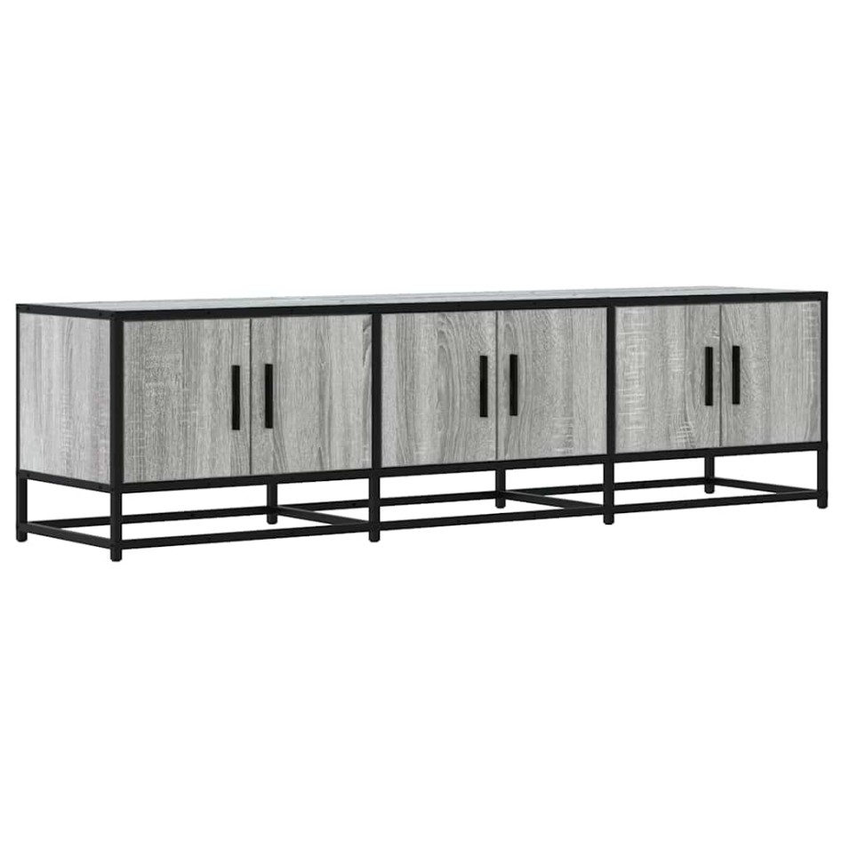 Mueble TV madera ingeniería y metal gris Sonoma 150x35x41