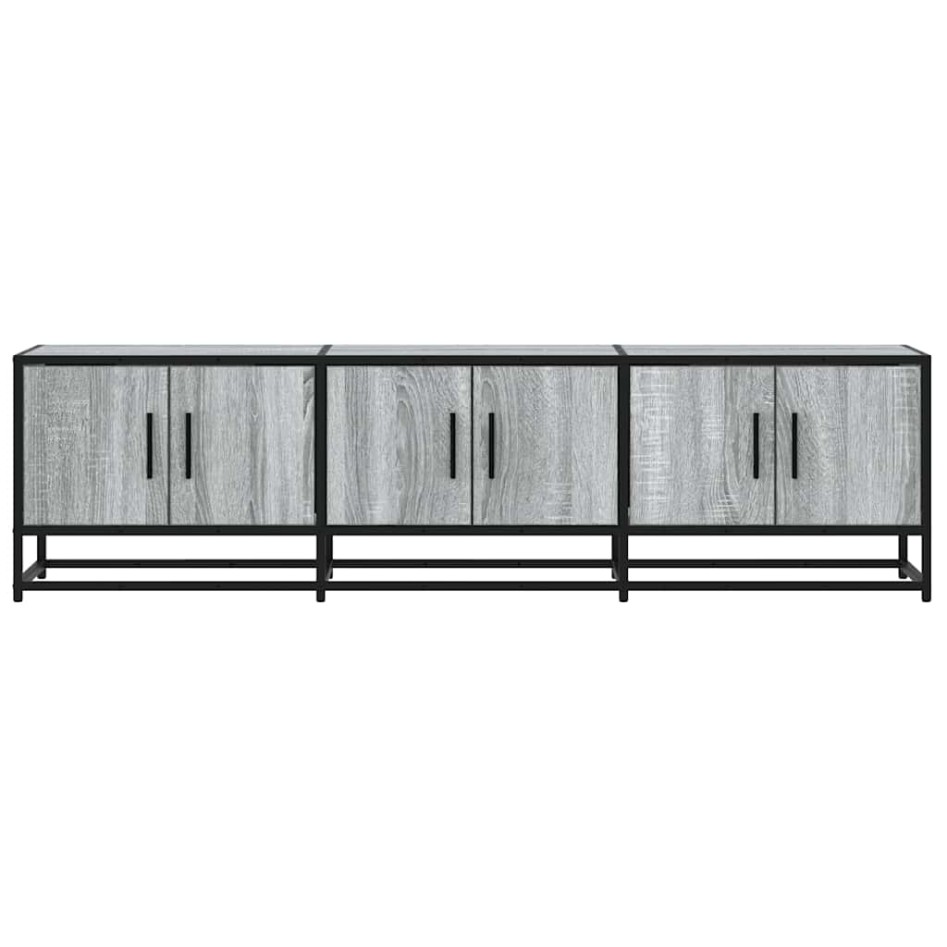 Mueble TV madera ingeniería y metal gris Sonoma 150x35x41