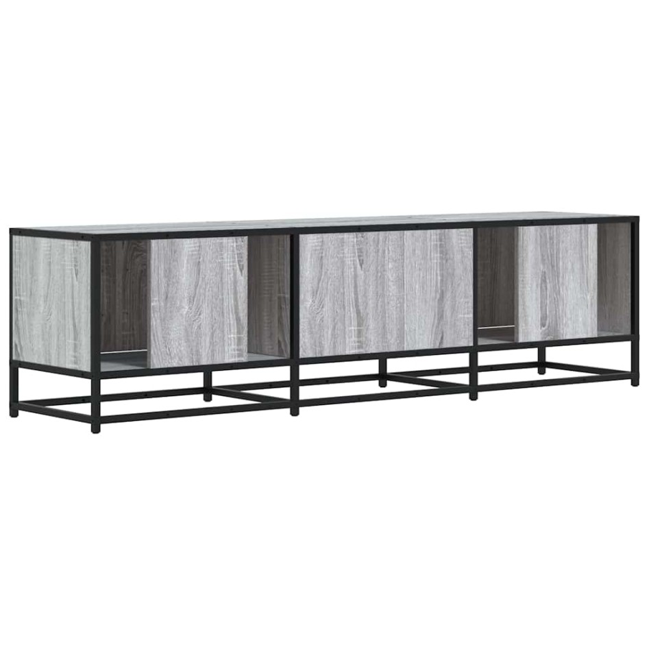 Mueble TV madera ingeniería y metal gris Sonoma 150x35x41