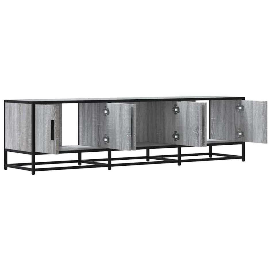 Mueble TV madera ingeniería y metal gris Sonoma 150x35x41