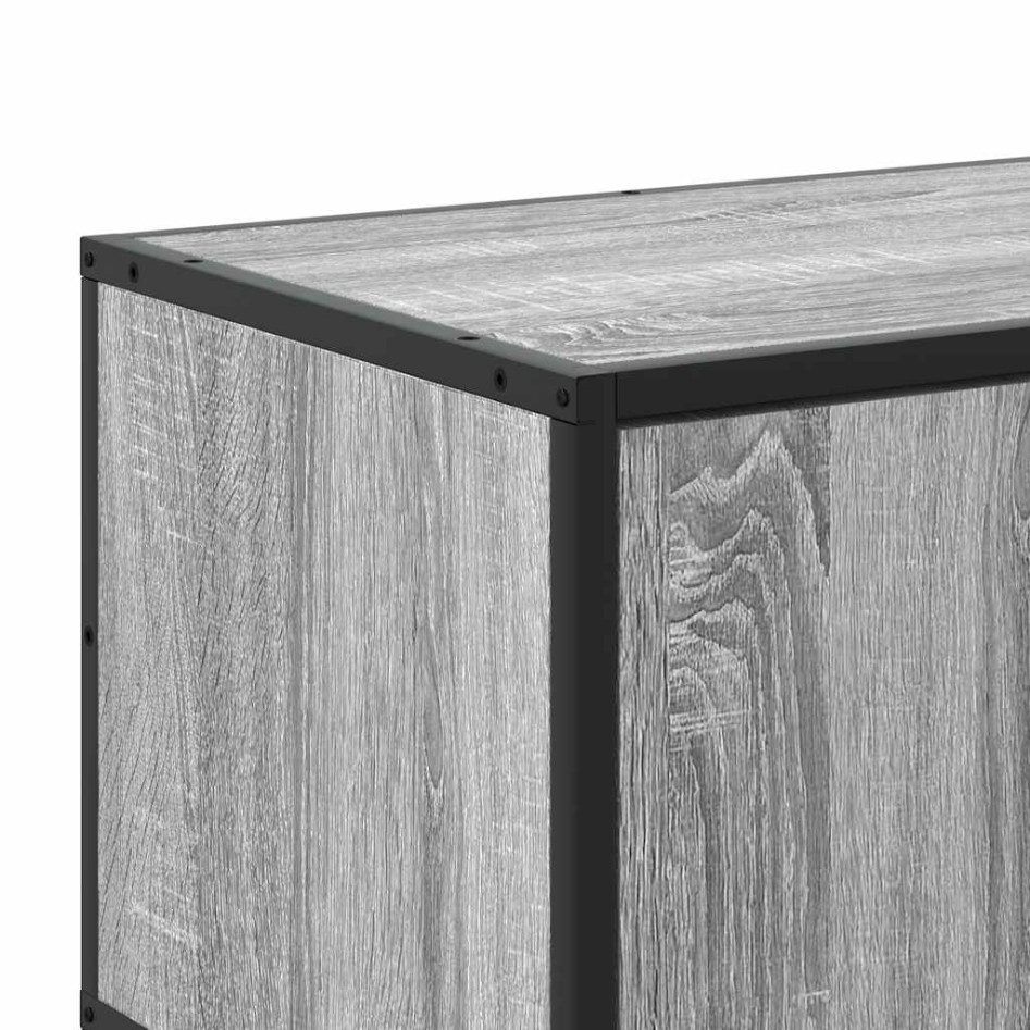 Mueble TV madera ingeniería y metal gris Sonoma 150x35x41