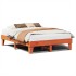 Cama sin colchón madera maciza de pino marrón cera 140x200