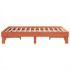 Cama sin colchón madera maciza de pino marrón cera 140x200