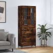 Aparador alto madera contrachapada roble ahumado 69,5x34x180 cm