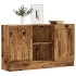 Aparador de madera ingeniería envejecida negro 120x30,5x70