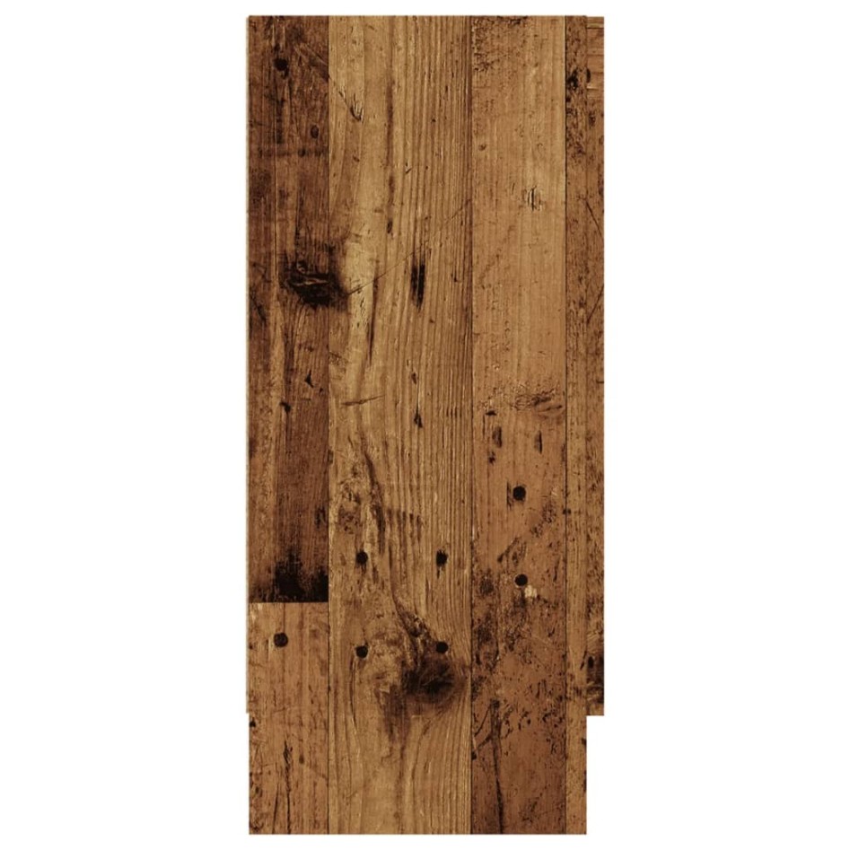 Aparador de madera ingeniería envejecida negro 120x30,5x70