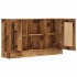 Aparador de madera ingeniería envejecida negro 120x30,5x70