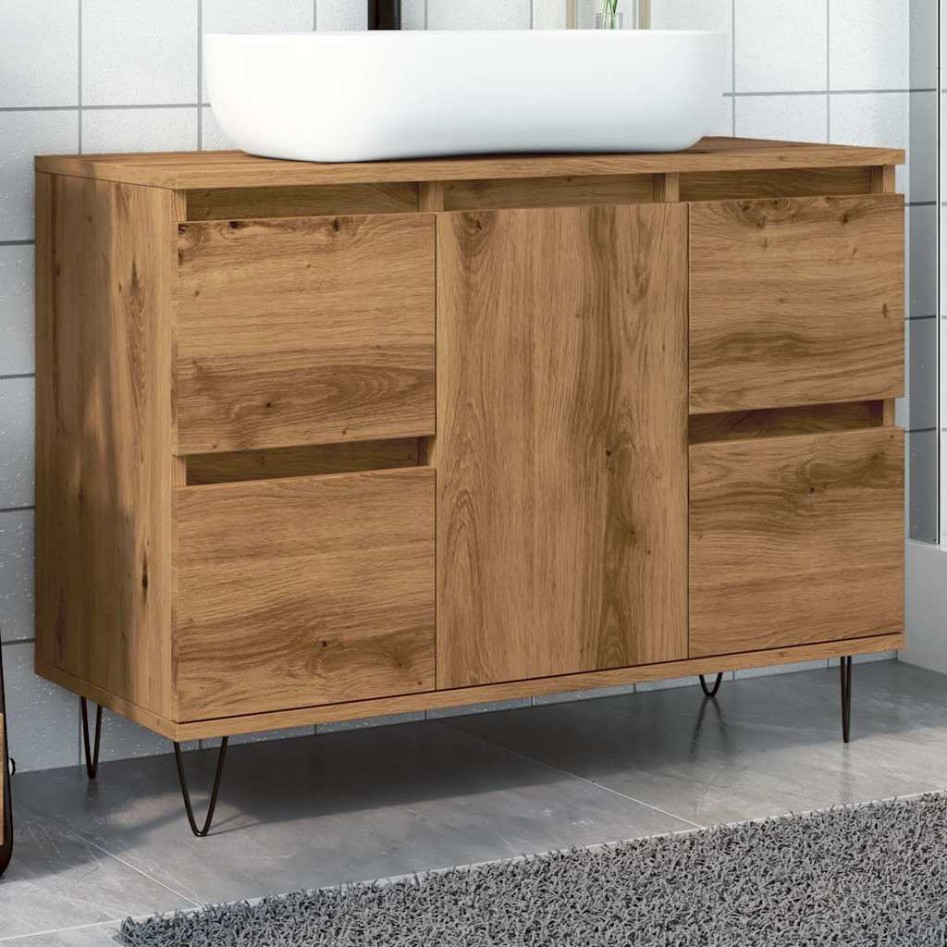 Mueble de baño madera de ingeniería roble artisan 80x33x60