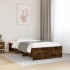 Estructura cama sin colchón madera roble ahumado 75x190