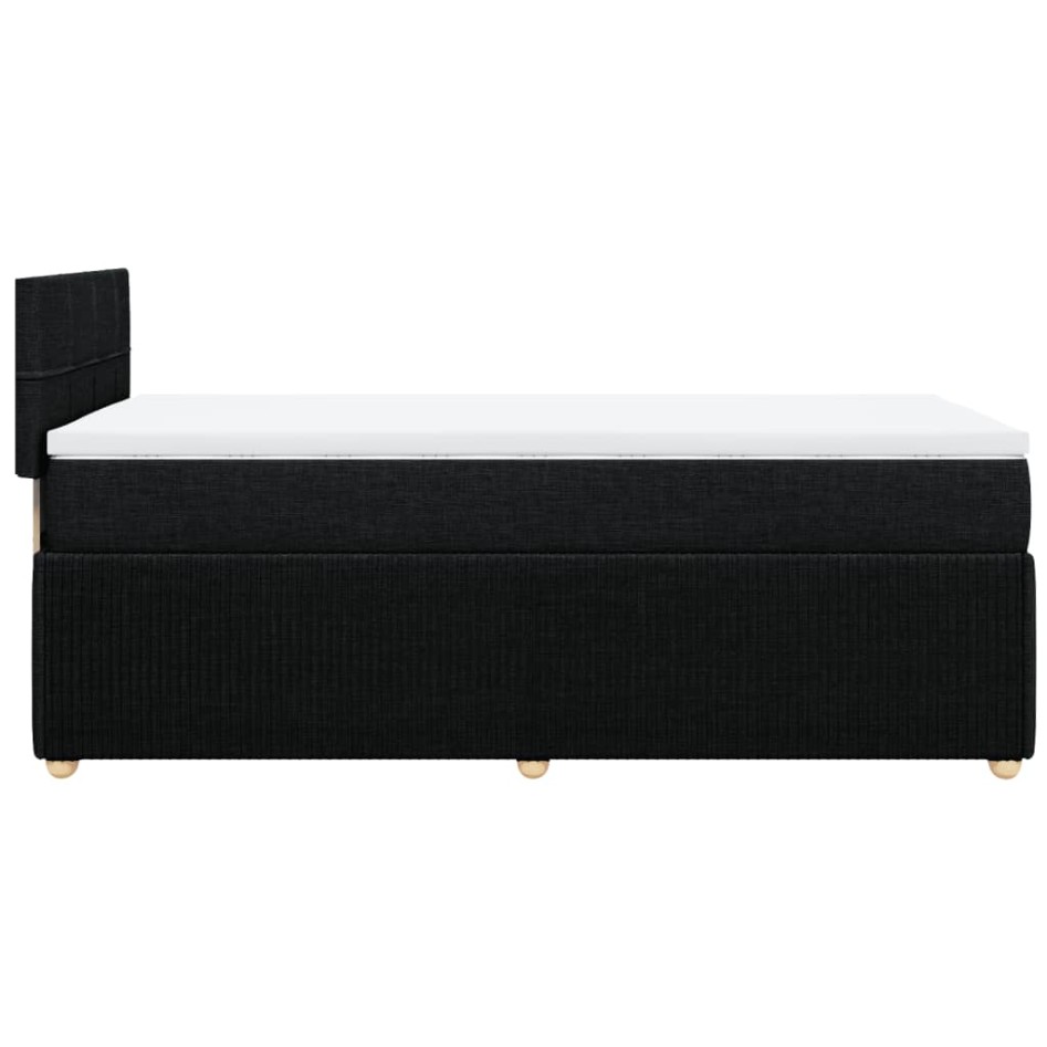 Cama box spring con colchón tela negro 80x200