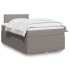 Cama box spring con colchón tela gris taupe 120x200
