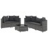 Set de muebles de jardín 6 pzas y cojines ratán sintético