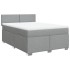 Cama box spring con colchón tela gris claro 140x200