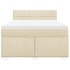 Cama box spring con colchón tela color crema 160x200