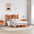Cama con estantería sin colchón madera maciza marrón 160x200