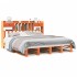 Cama con estantería sin colchón madera maciza marrón 200x200