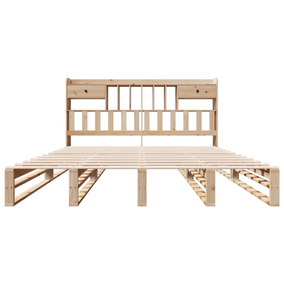 Cama con estantería sin colchón madera maciza de pino