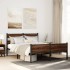 Estructura de cama sin colchón metal marrón roble 160x200