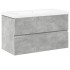 Set muebles de baño 2 piezas madera contrachapada gris
