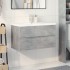 Set muebles de baño 2 piezas madera contrachapada gris