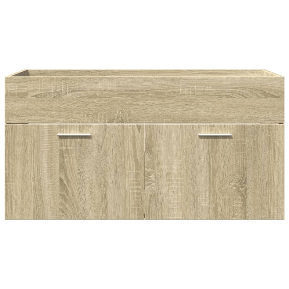 Set de muebles de baño 3 pzas madera contrachapada roble