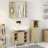 Set de muebles de baño 3 pzas madera contrachapada roble