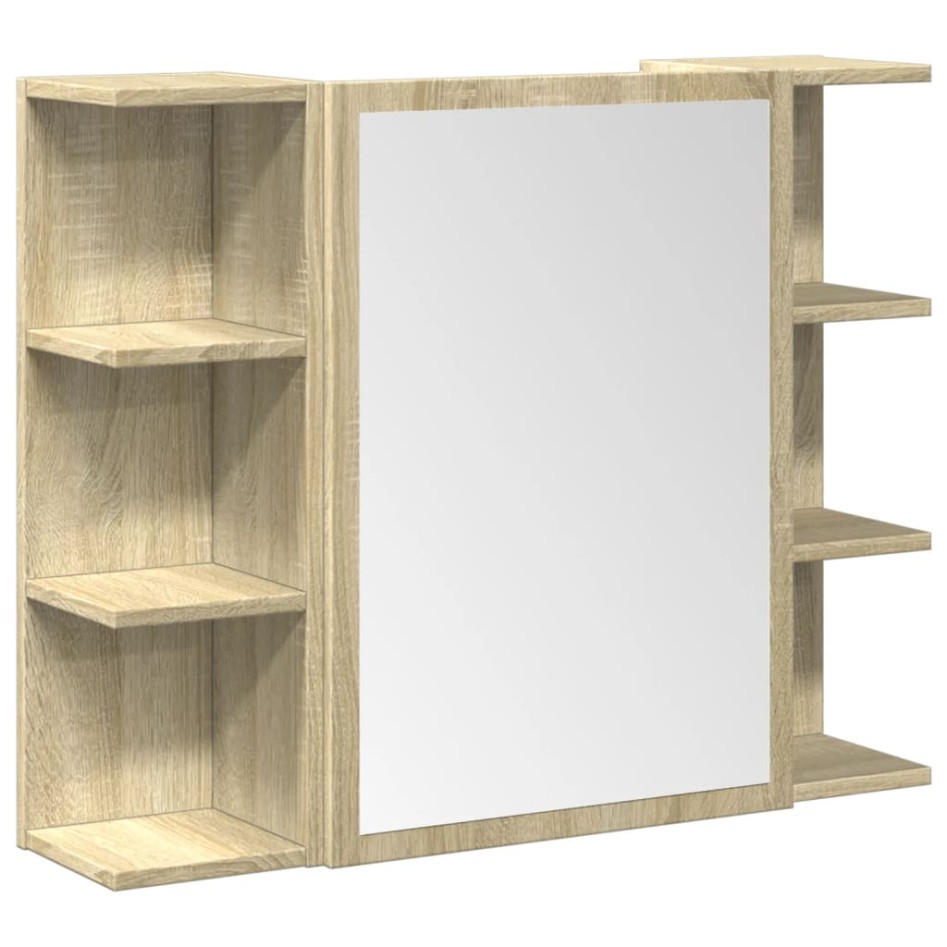 Set de muebles de baño 3 pzas madera contrachapada roble