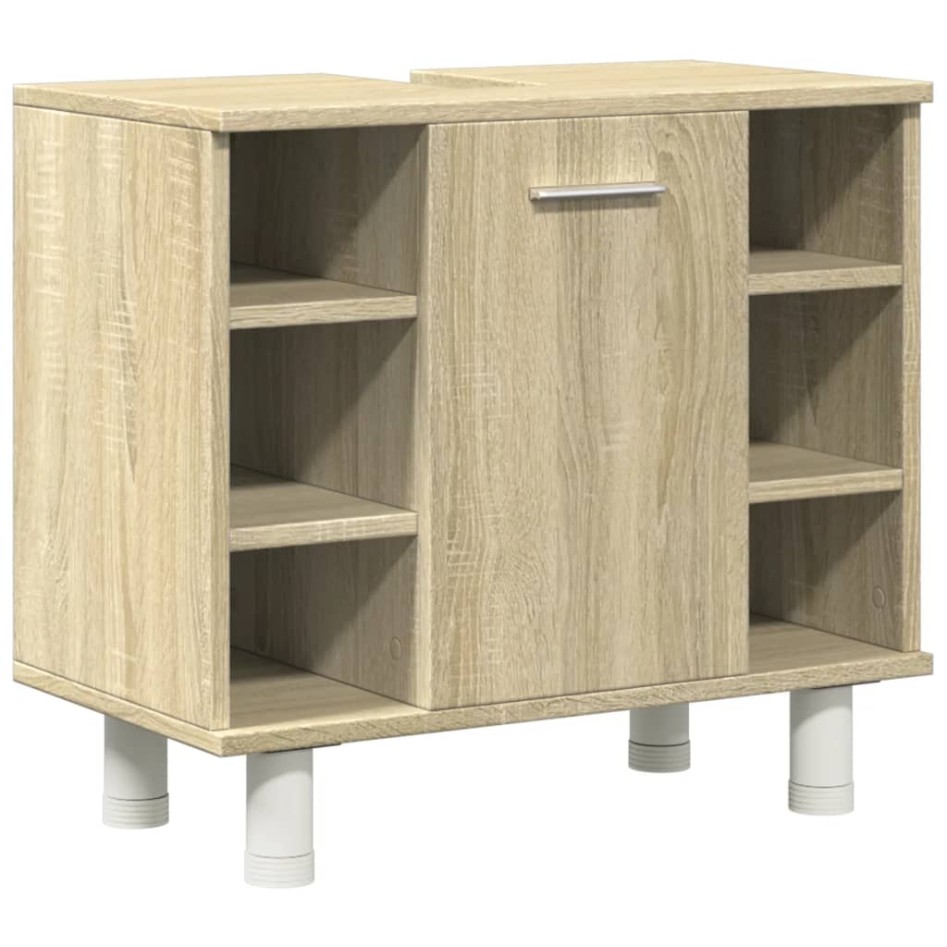 Set de muebles de baño 3 pzas madera contrachapada roble