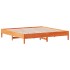 Cama sin colchón madera maciza de pino marrón cera 180x200