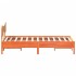 Cama sin colchón madera maciza de pino marrón cera 180x200