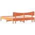 Cama sin colchón madera maciza de pino marrón cera 180x200