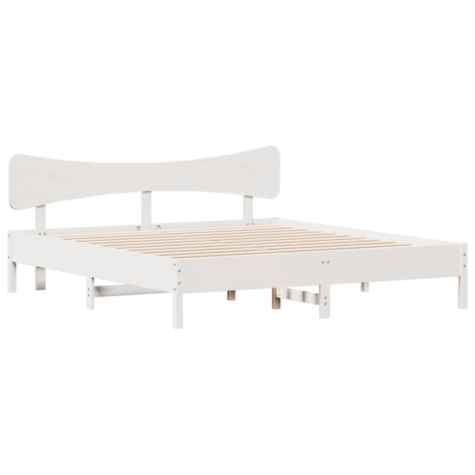 Estructura de cama sin colchón madera maciza de pino 160x200
