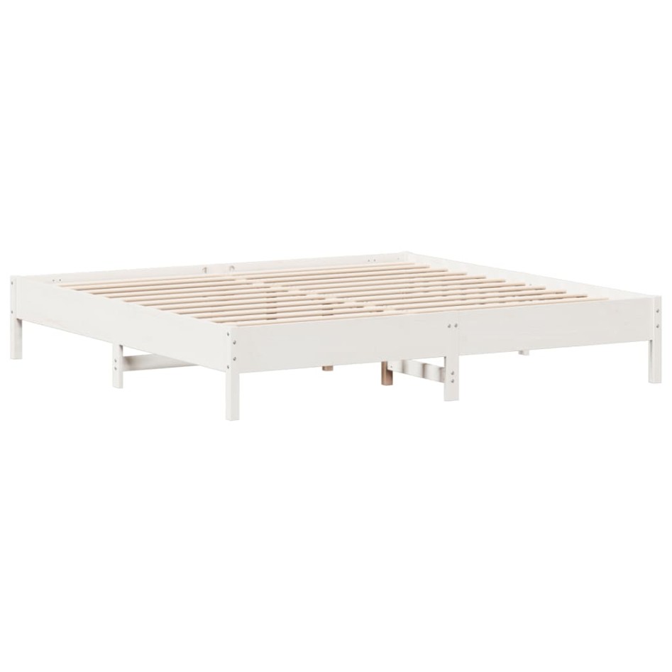 Estructura de cama sin colchón madera maciza de pino 160x200