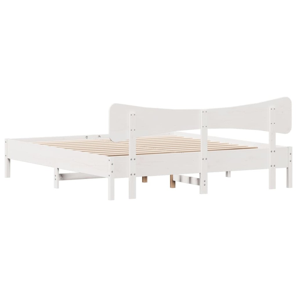 Estructura de cama sin colchón madera maciza de pino 160x200