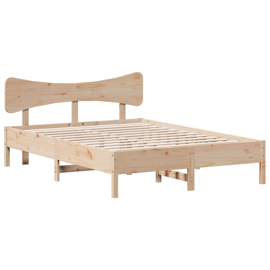 Estructura de cama sin colchón madera maciza de pino 120x190