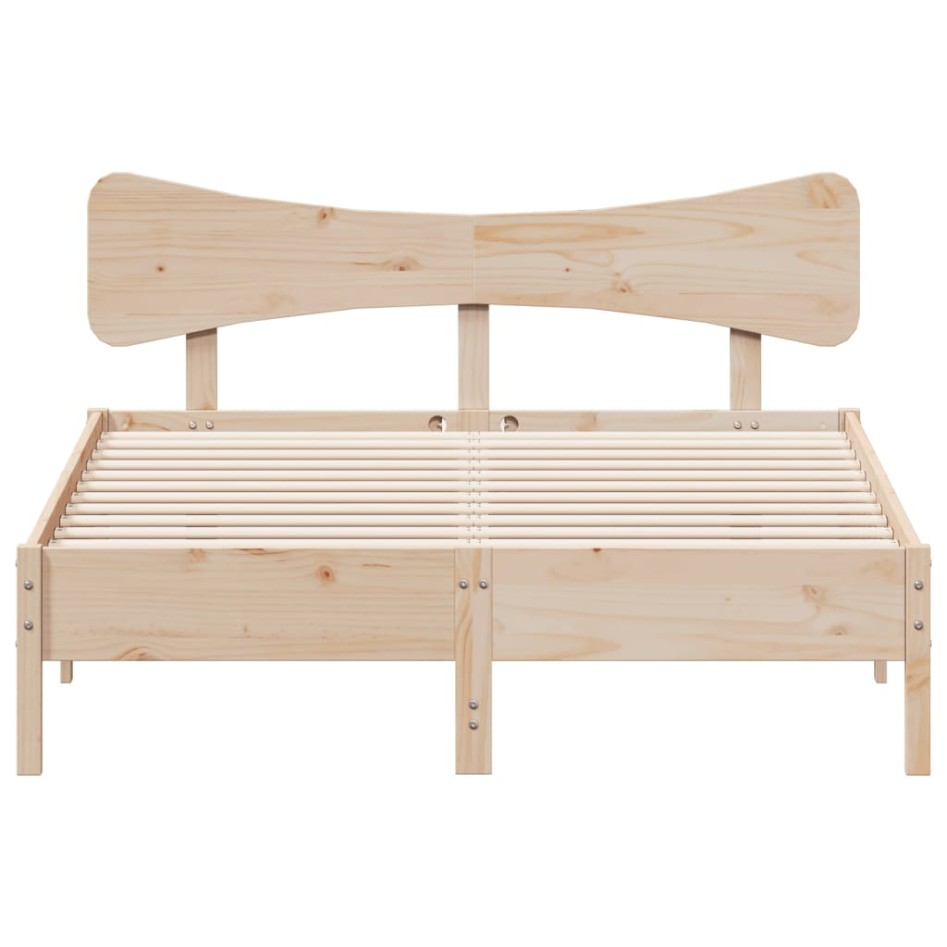 Estructura de cama sin colchón madera maciza de pino 120x190