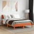 Cama sin colchón madera maciza pino marrón cera 150x200