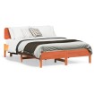 Estructura de cama sin colchón madera maciza marrón 120x190 cm