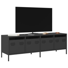 Mueble para TV acero laminado en frío negro 135x39x43,5