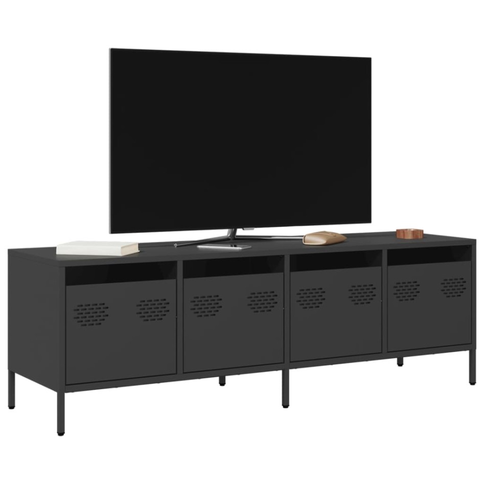 Mueble para TV acero laminado en frío negro 135x39x43,5